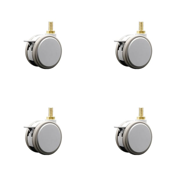 Service Caster 3 Inch MRI Safe Casters with Brakes, 12mm Threaded Stem, Set of 4, SCC, 4PK SCC-TS02S75-TPR-GRY-B-M12X22-MRI-4 - main